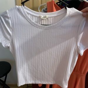 White cropped shirt